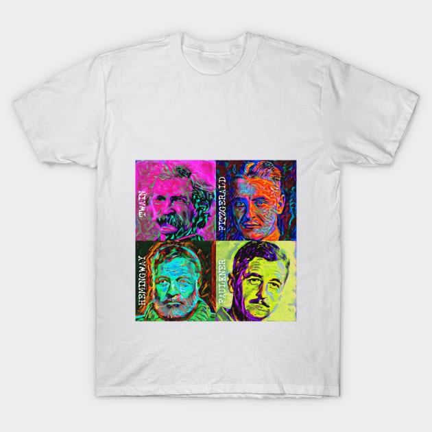 Pop Art - American Novelists (Male) T-Shirt by Naves